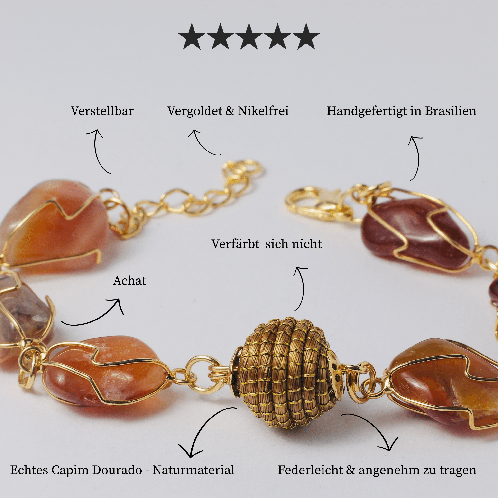 Armband Camarão – Handgemachtes Unikat aus Capim Dourado | Online kaufen bei Capido Shop