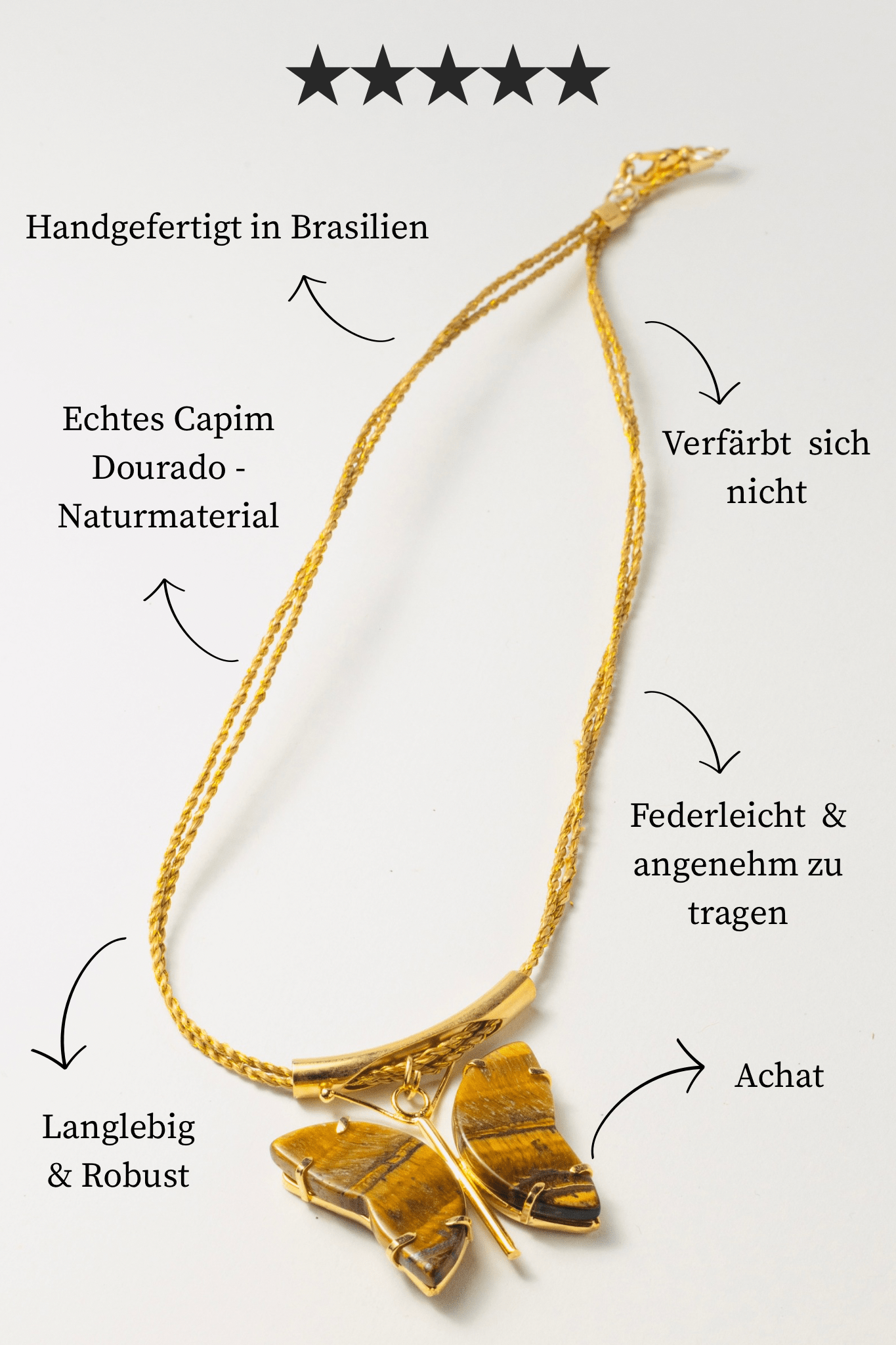 Kette Mariposa – Handgemachtes Unikat aus Capim Dourado | Online kaufen bei Capido Shop