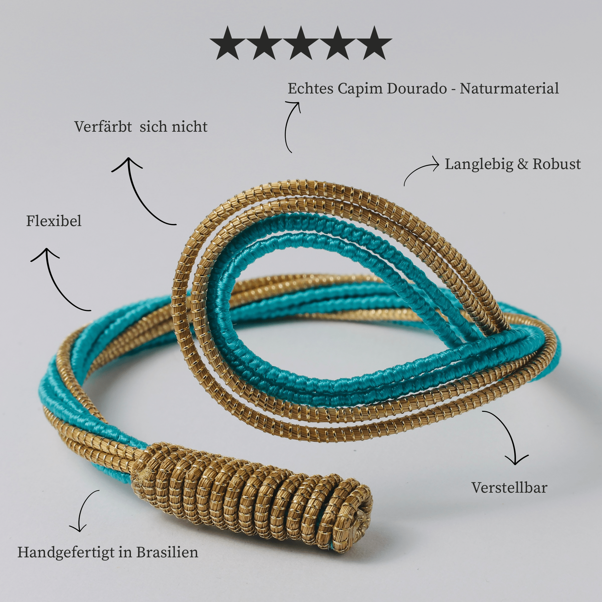 Armreif Golfinho – Handgemachtes Unikat aus Capim Dourado | Online kaufen bei Capido Shop