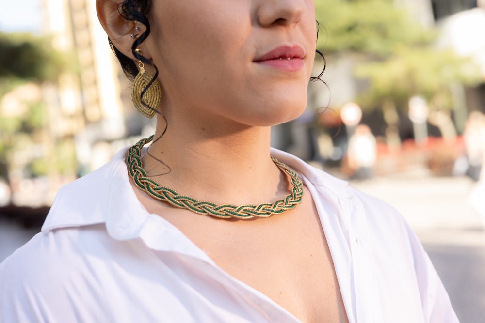 Ohrringe Palmeira – Handgemachtes Unikat aus Capim Dourado | Online kaufen bei Capido Shop
