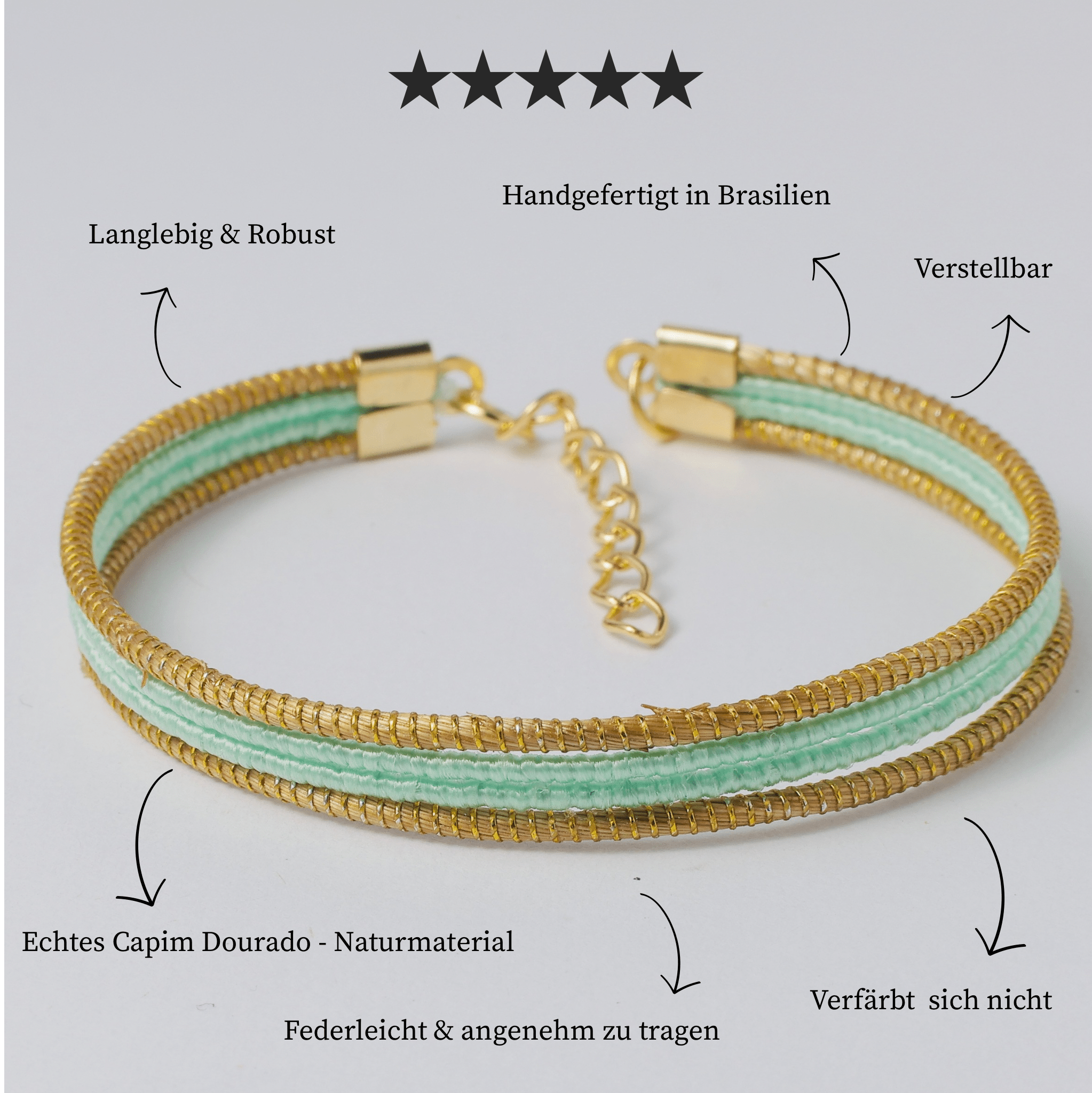 Armreif Maresia – Handgemachtes Unikat aus Capim Dourado | Online kaufen bei Capido Shop