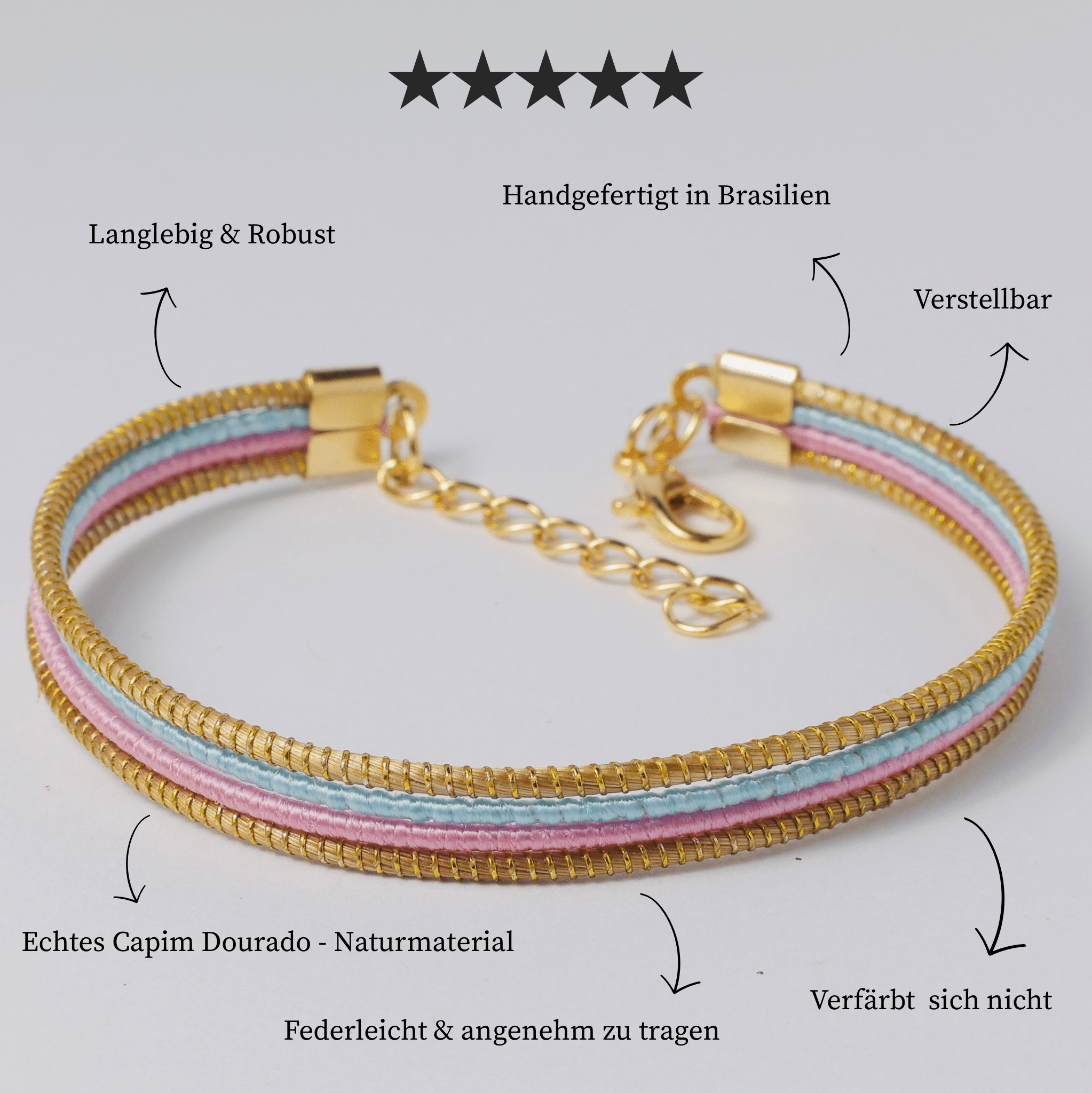 Armreif Estrela – Handgemachtes Unikat aus Capim Dourado | Online kaufen bei Capido Shop