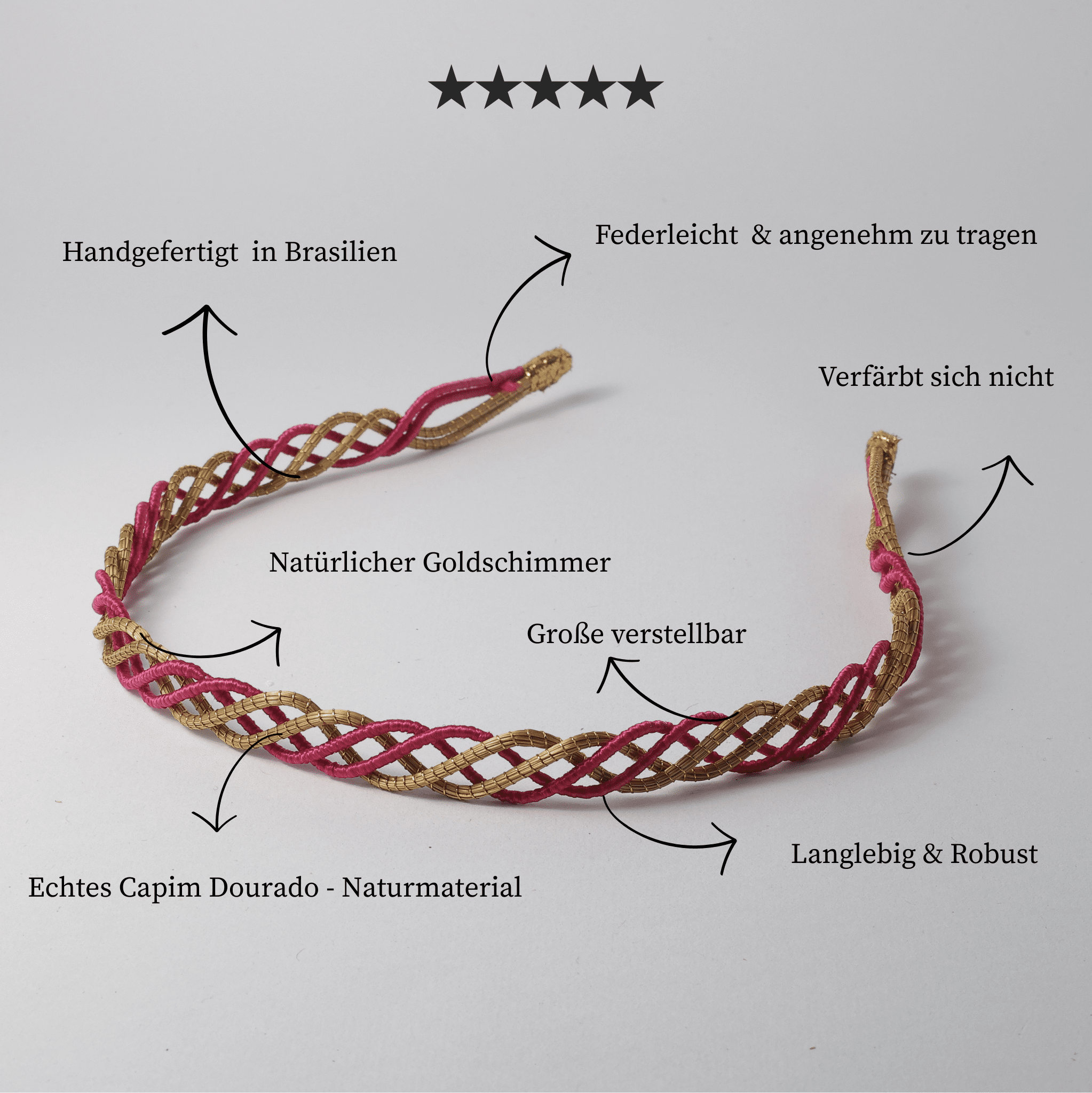 Haarreif Calmaria – Handgemachtes Unikat aus Capim Dourado | Online kaufen bei Capido Shop