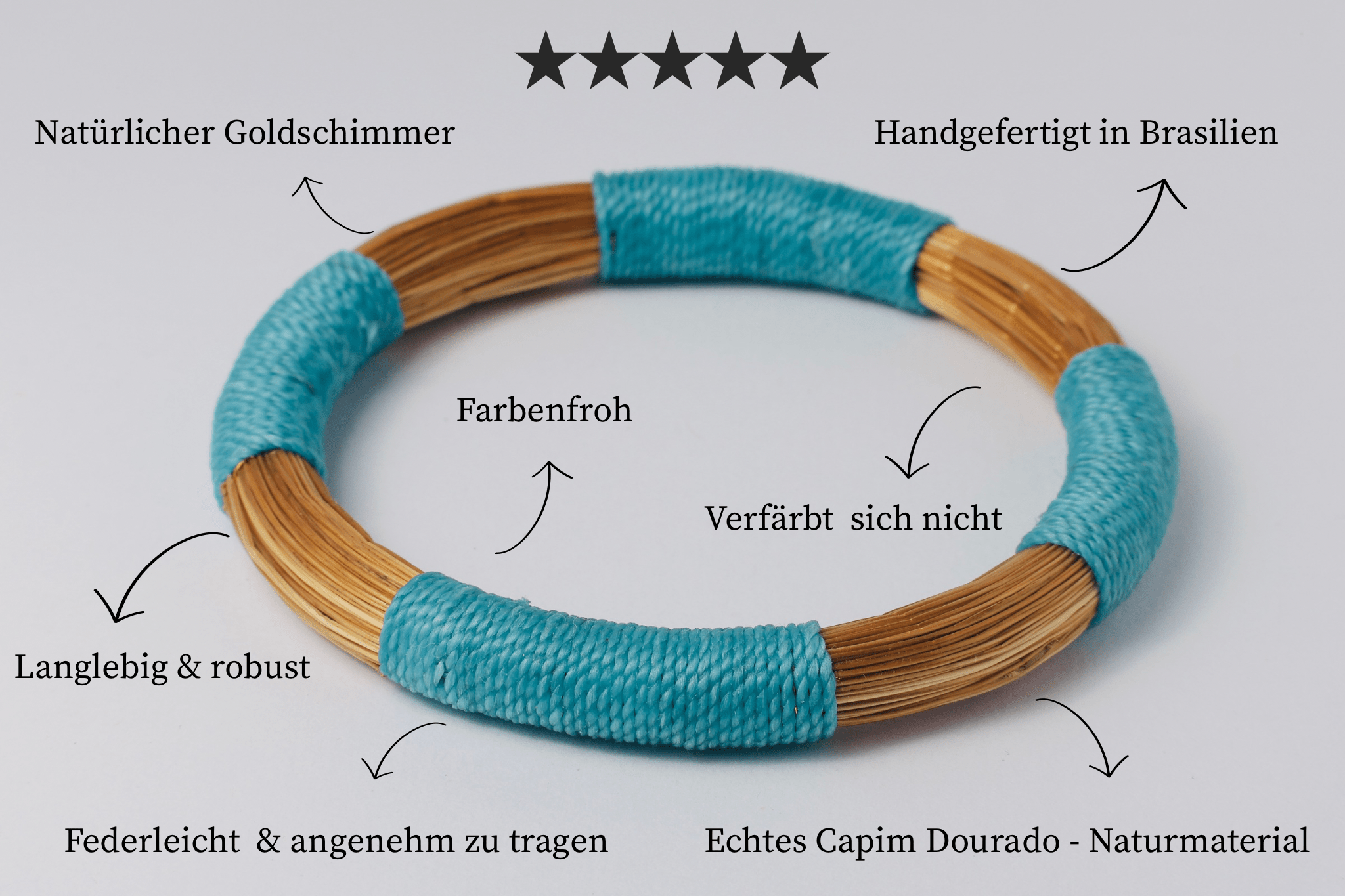 Armreif Oceano – Handgemachtes Unikat aus Capim Dourado | Online kaufen bei Capido Shop