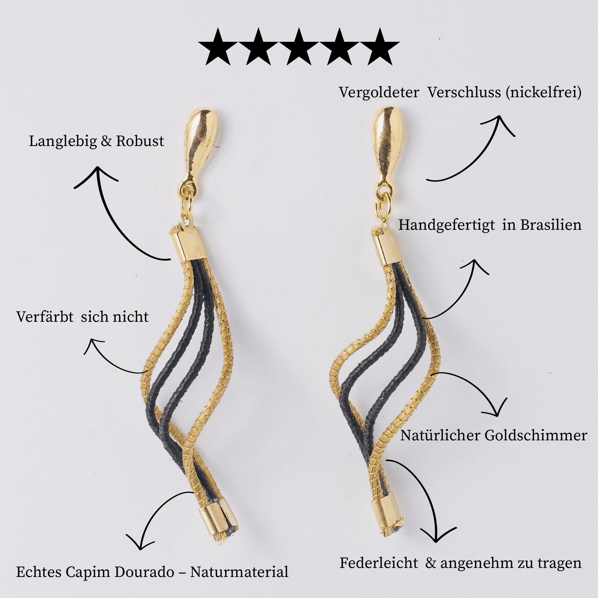 Ohrringe Yanomami – Handgemachtes Unikat aus Capim Dourado | Online kaufen bei Capido Shop