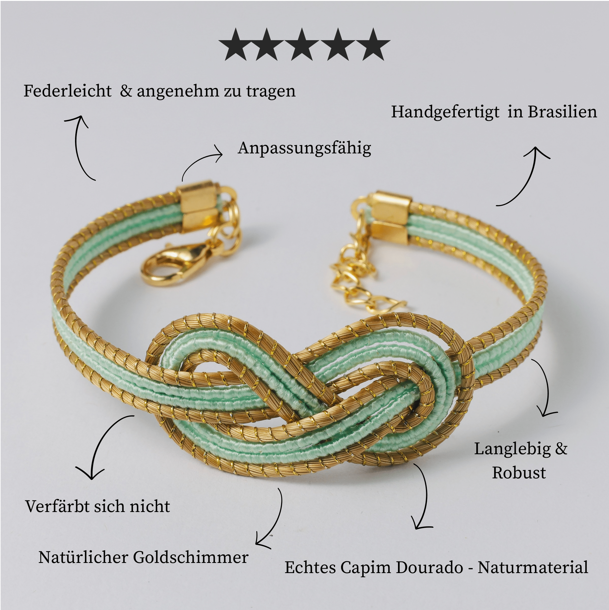 Armreif Maré – Handgemachtes Unikat aus Capim Dourado | Online kaufen bei Capido Shop