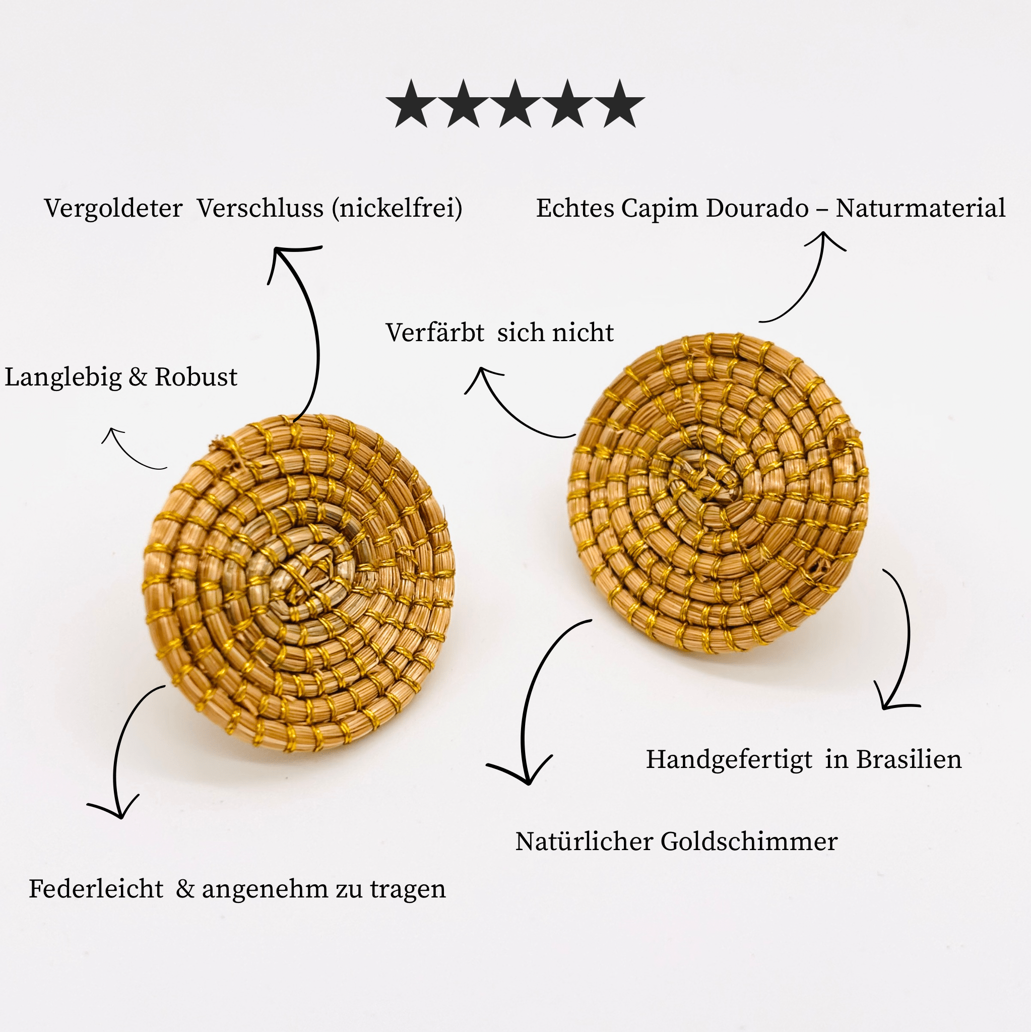 Ohrringe Siri – Handgemachtes Unikat aus Capim Dourado | Online kaufen bei Capido Shop