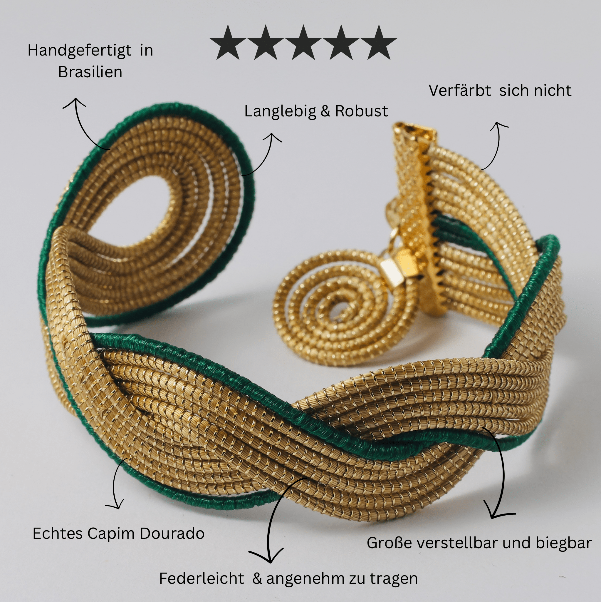 Armreif Selma – Handgemachtes Unikat aus Capim Dourado | Online kaufen bei Capido Shop
