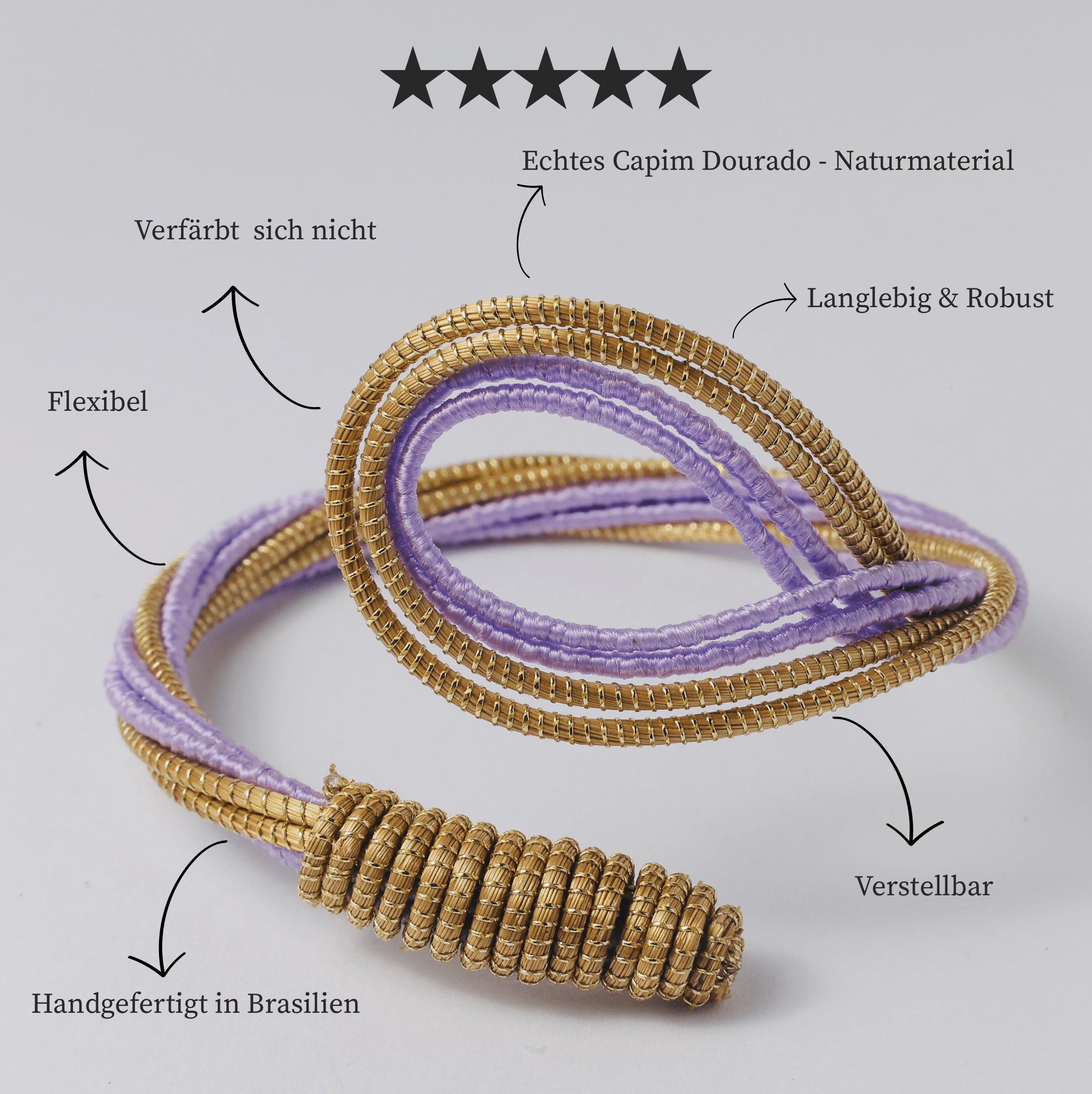 Armreif Boto – Handgemachtes Unikat aus Capim Dourado | Online kaufen bei Capido Shop