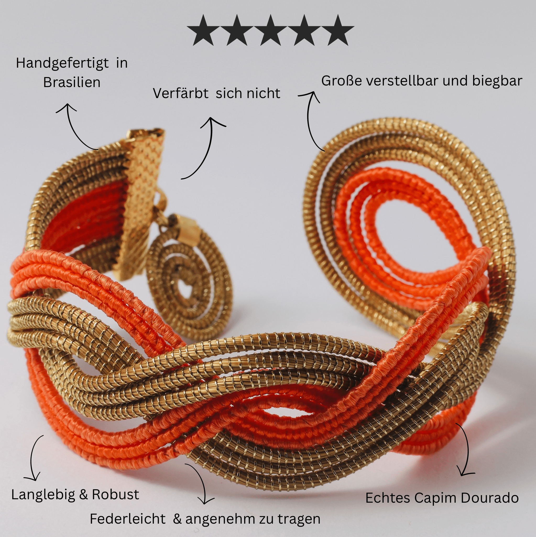 Armreif Balneário – Handgemachtes Unikat aus Capim Dourado | Online kaufen bei Capido Shop