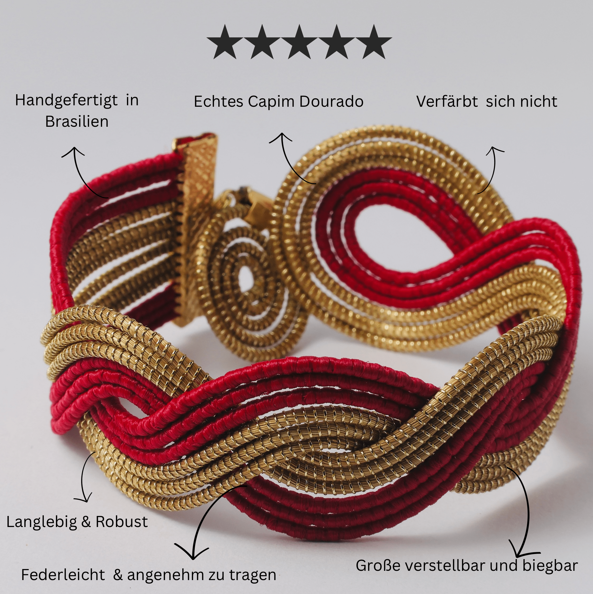 Armreif Guaraná – Handgemachtes Unikat aus Capim Dourado | Online kaufen bei Capido Shop