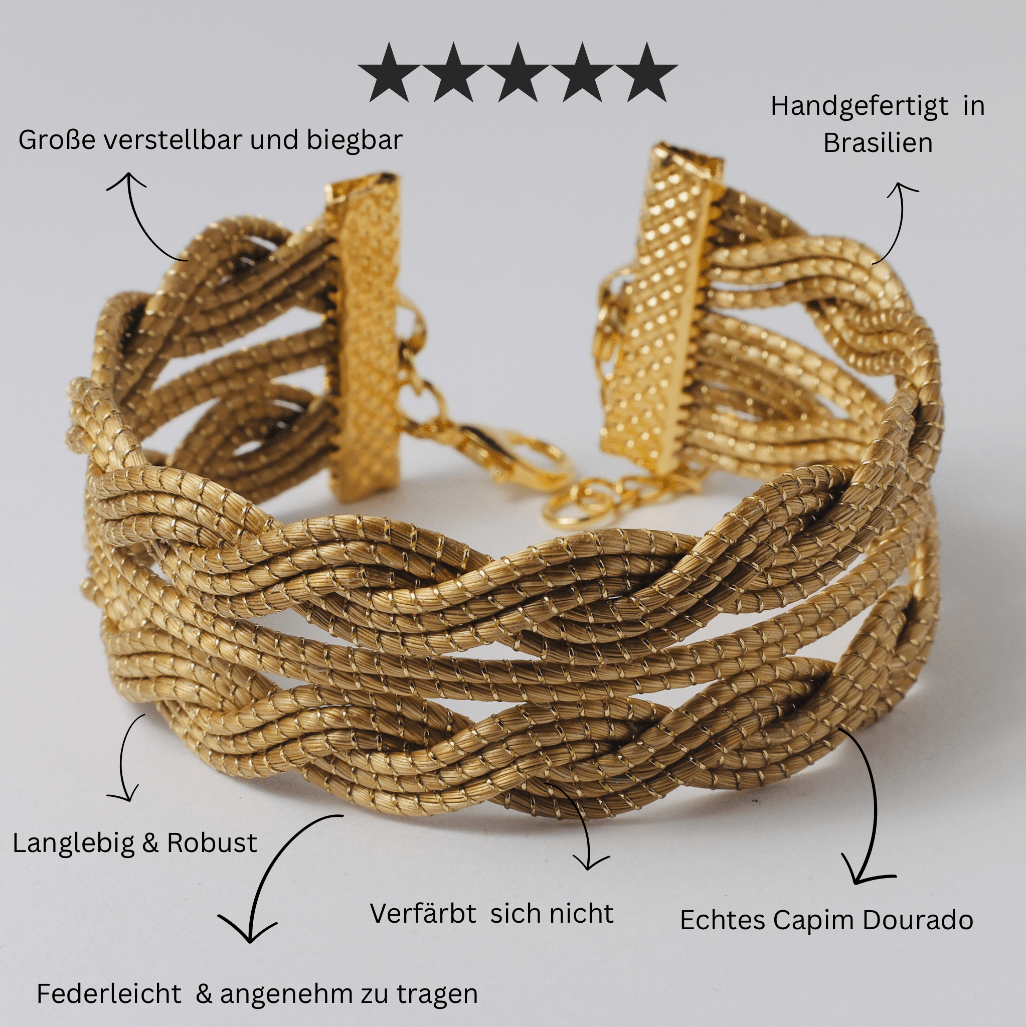 Armreif Dalia – Handgemachtes Unikat aus Capim Dourado | Online kaufen bei Capido Shop