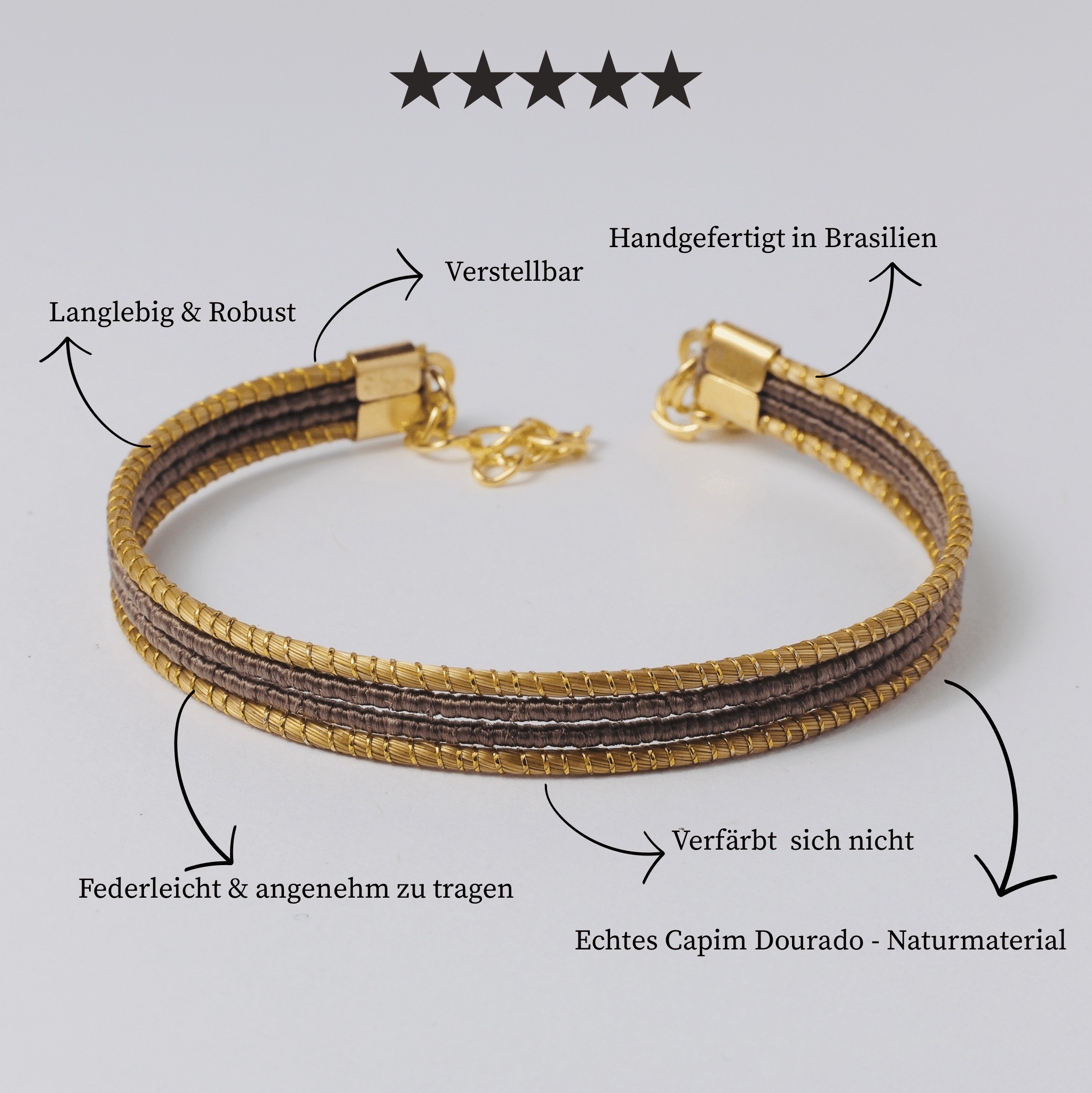 Armreif Cacao – Handgemachtes Unikat aus Capim Dourado | Online kaufen bei Capido Shop