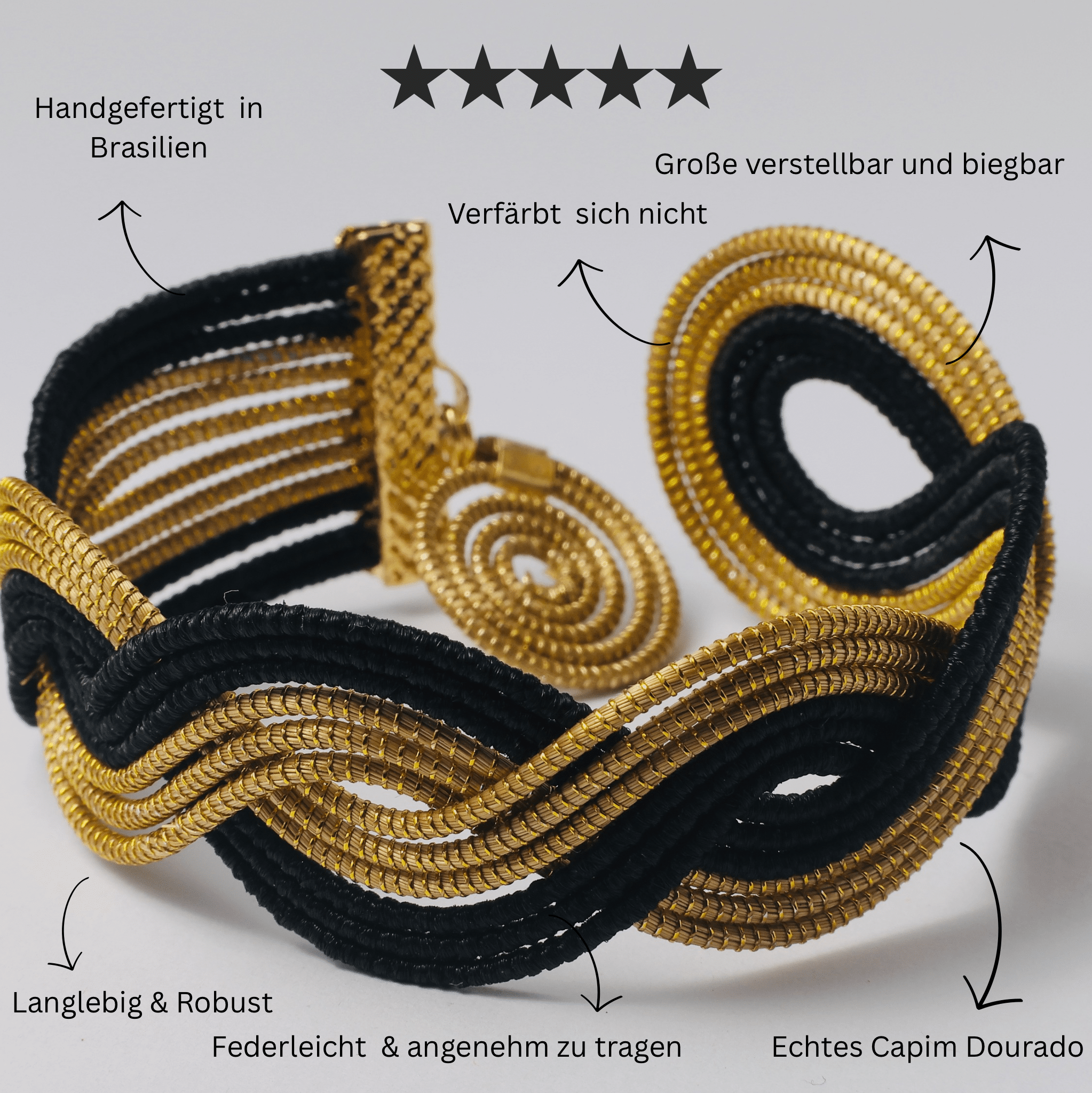 Armreif Boitata – Handgemachtes Unikat aus Capim Dourado | Online kaufen bei Capido Shop