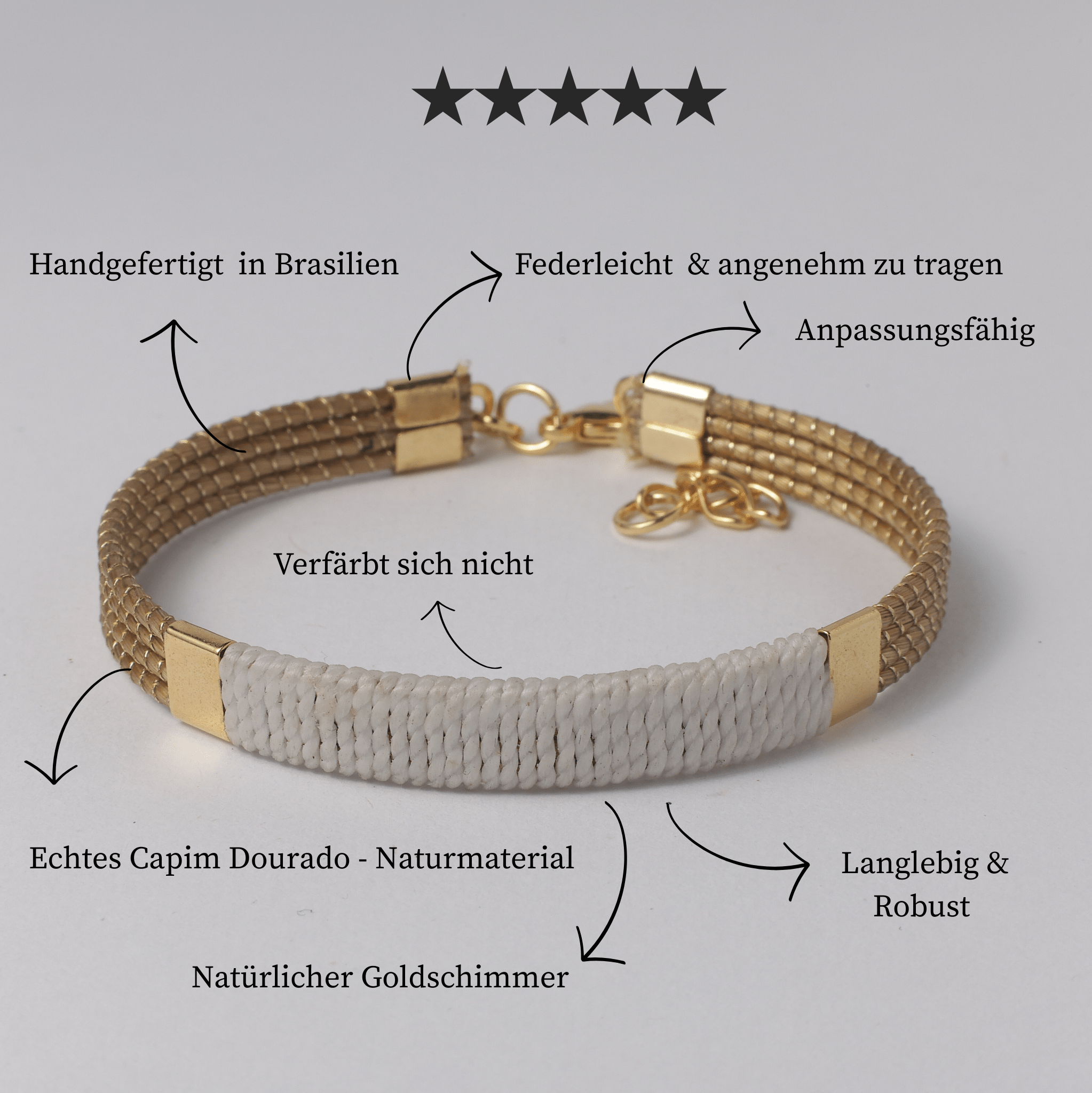 Armreif Aurora – Handgemachtes Unikat aus Capim Dourado | Online kaufen bei Capido Shop
