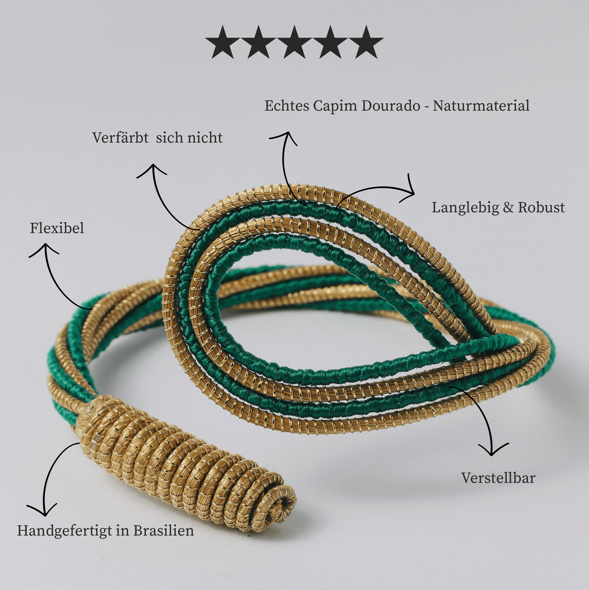 Armreif Jacaré – Handgemachtes Unikat aus Capim Dourado | Online kaufen bei Capido Shop