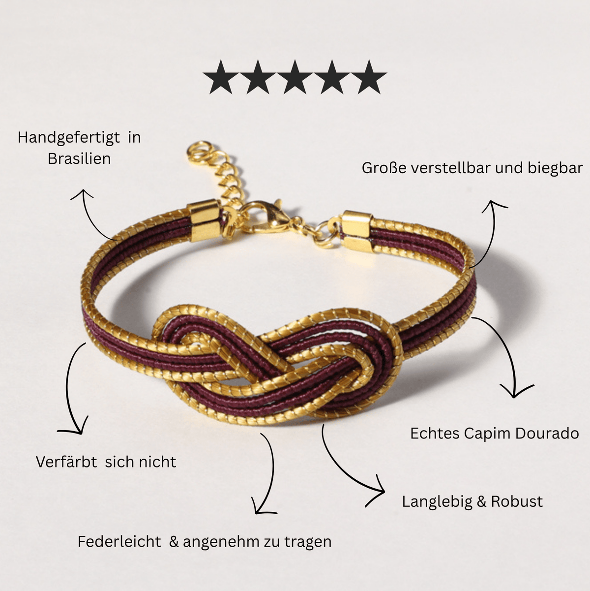 Armreif Vinho – Handgemachtes Unikat aus Capim Dourado | Online kaufen bei Capido Shop