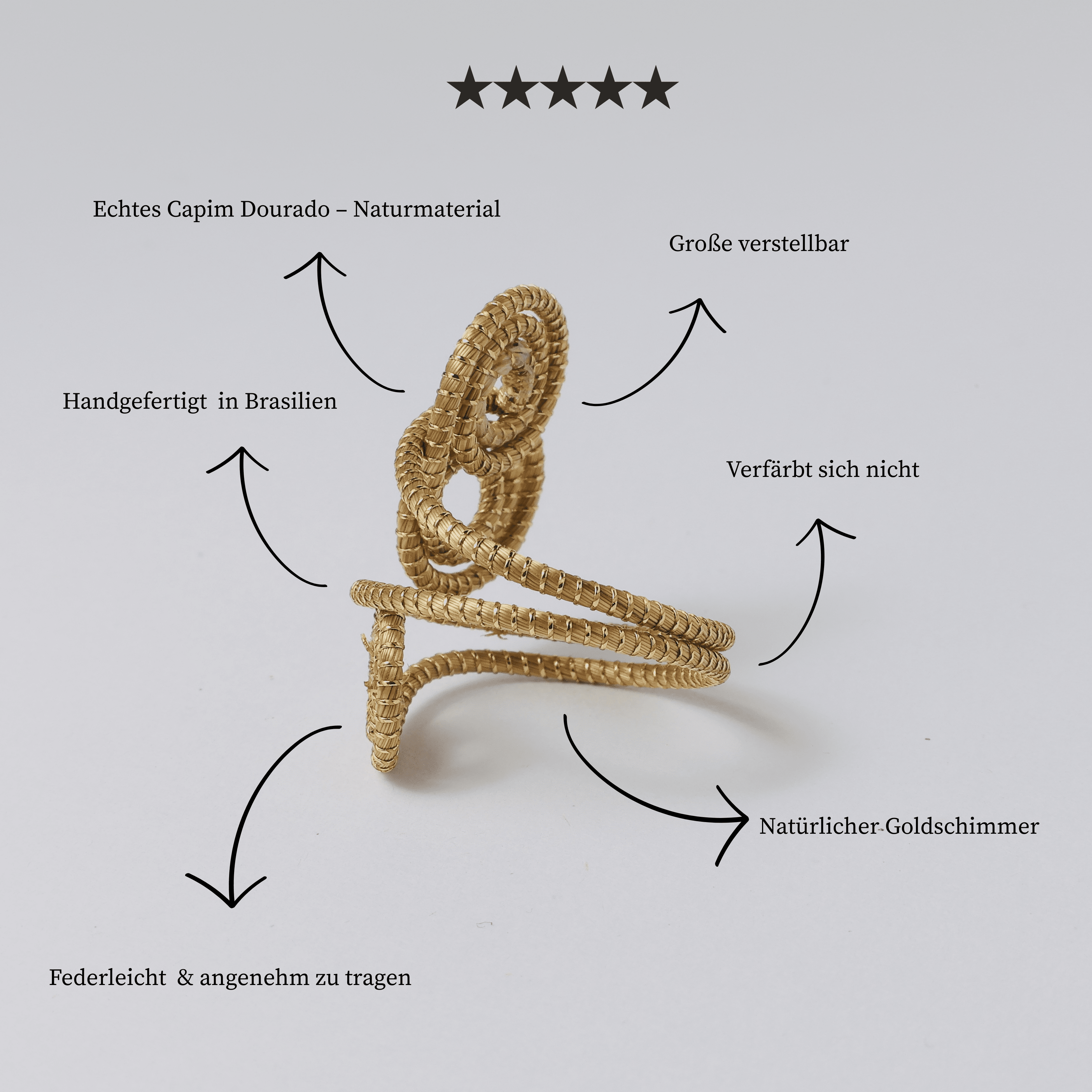 Ring Sereno – Handgemachtes Unikat aus Capim Dourado | Online kaufen bei Capido Shop