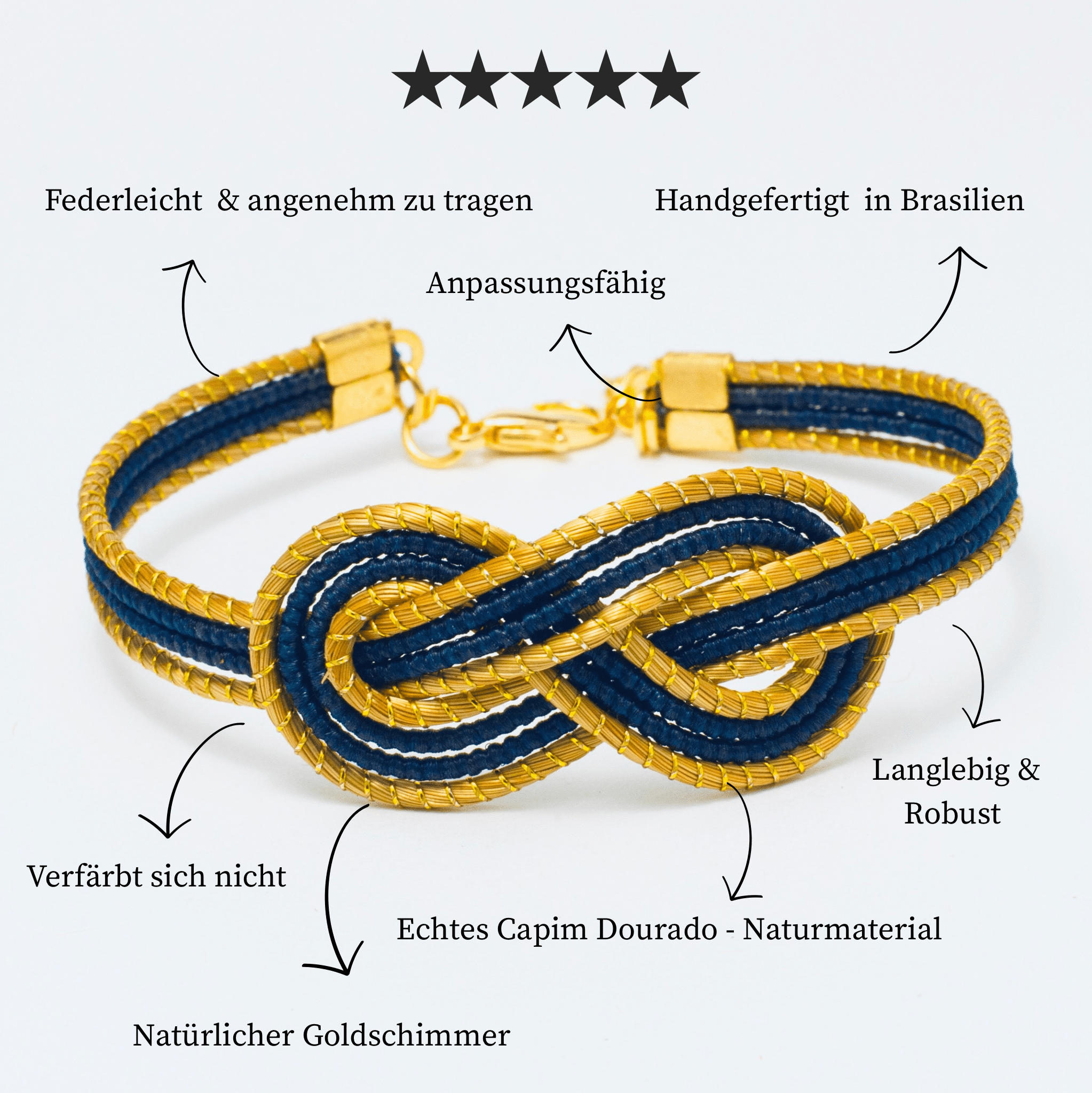 Armreif Marinho – Handgemachtes Unikat aus Capim Dourado | Online kaufen bei Capido Shop