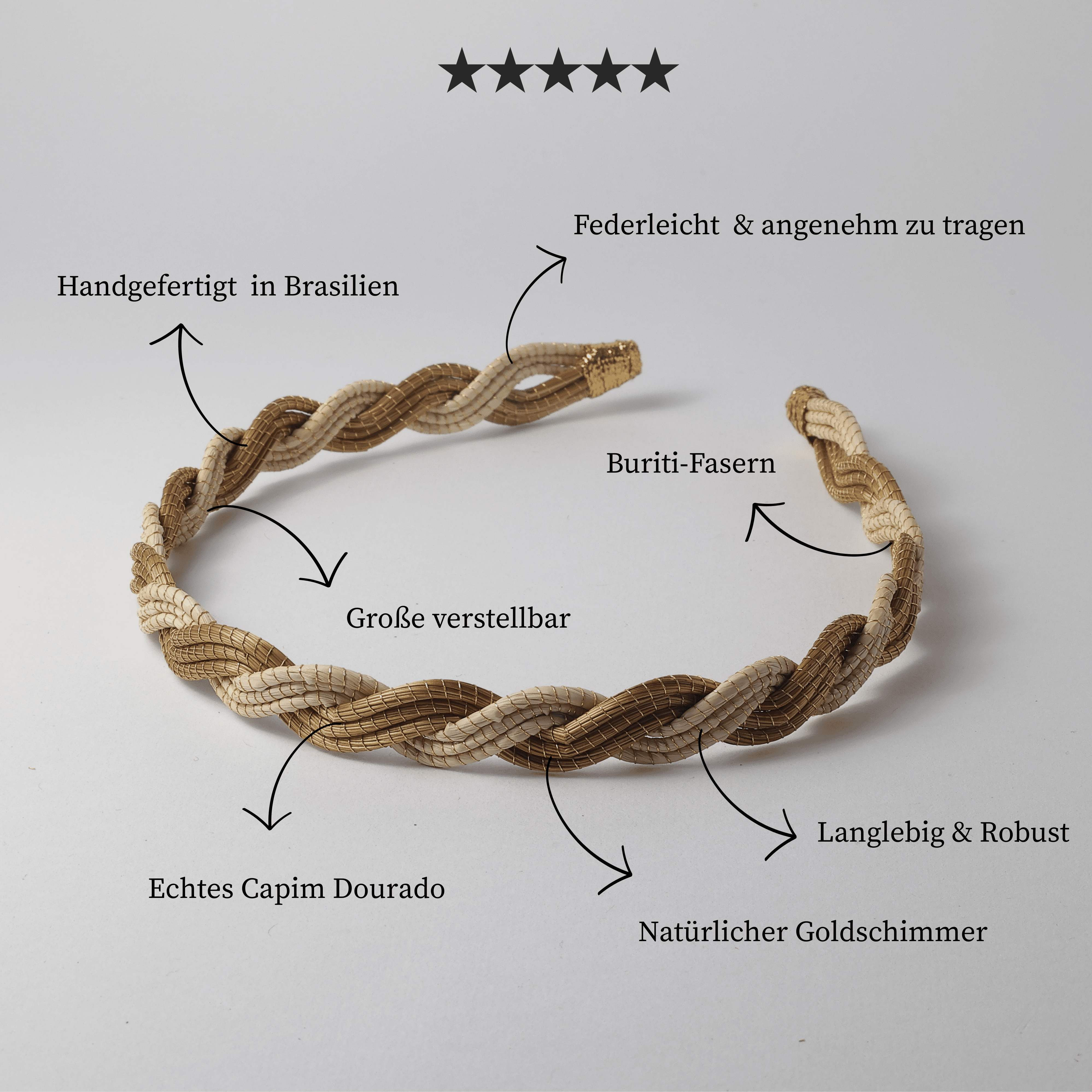 Haarreif Espuma – Handgemachtes Unikat aus Capim Dourado | Online kaufen bei Capido Shop