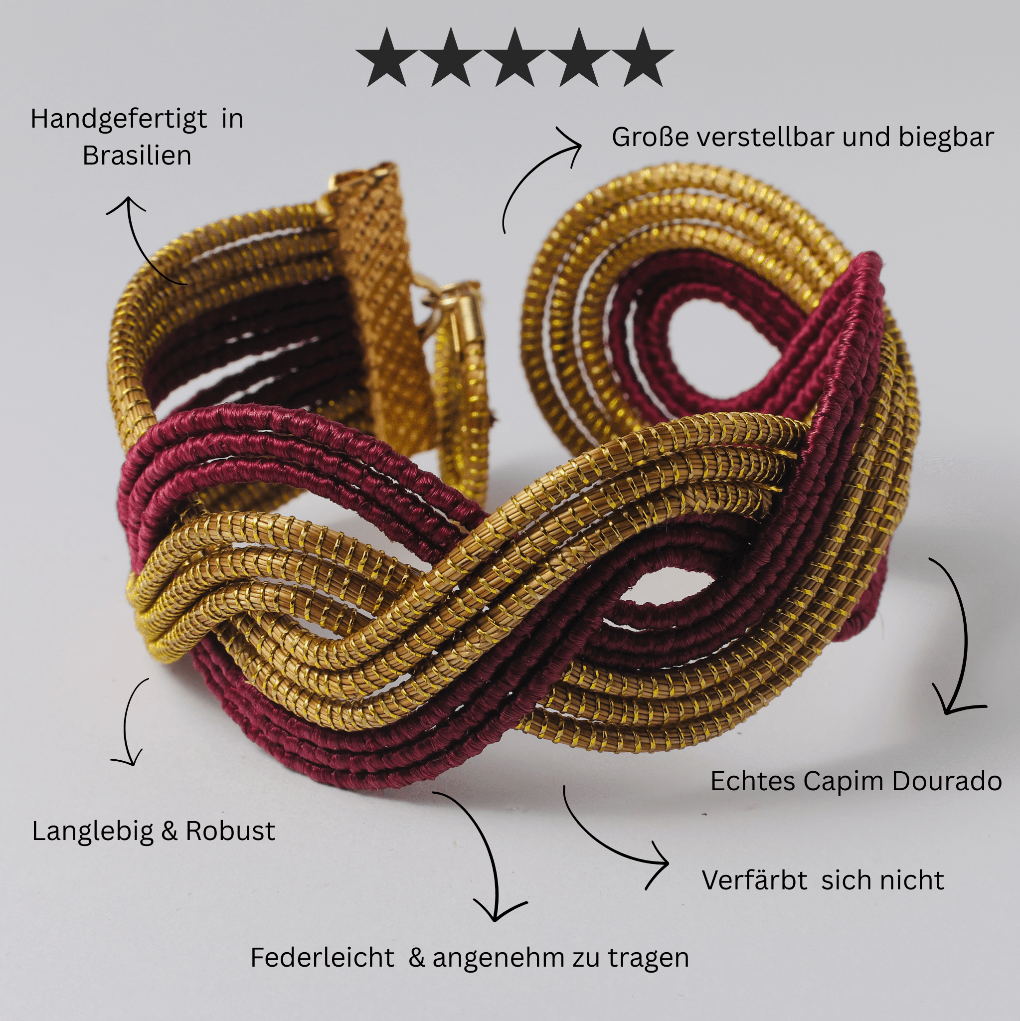 Armreif Piranha – Handgemachtes Unikat aus Capim Dourado | Online kaufen bei Capido Shop