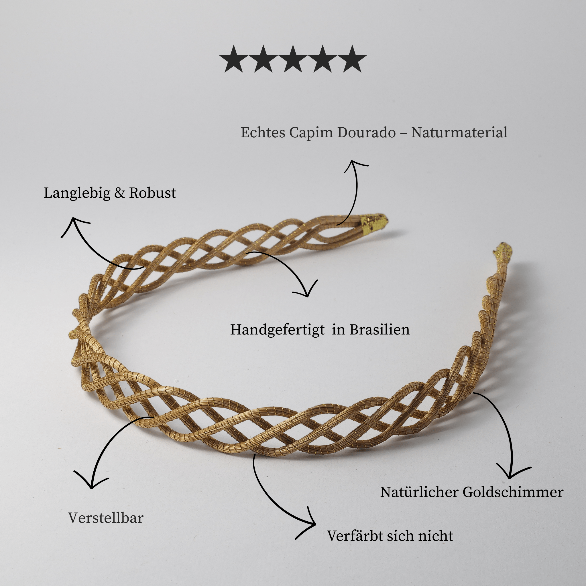 Haarreif Solo – Handgemachtes Unikat aus Capim Dourado | Online kaufen bei Capido Shop