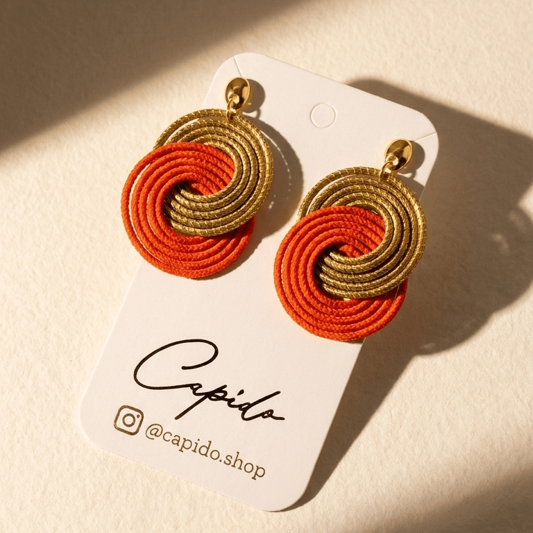 Ohrringe Tainha – Handgemachtes Unikat aus Capim Dourado | Online kaufen bei Capido Shop